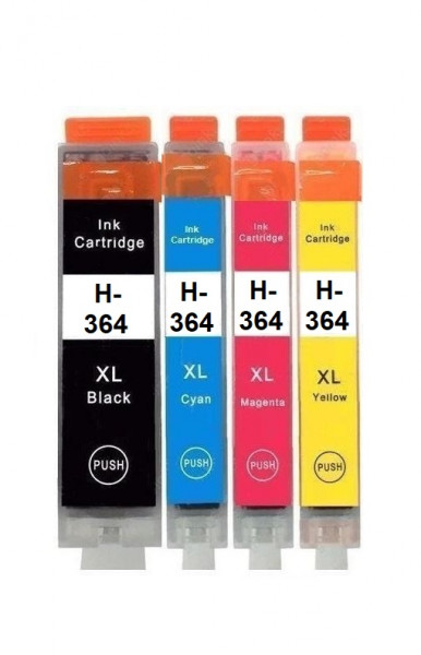 Druckerpatronen-Set für HP 364XL Schwarz, Cyan, Magenta, Gelb - 4 Patronen
