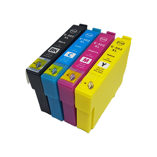 Kompatibles Druckerpatronen-Set Epson 502XL Black, Cyan, Magenta, Yellow - doppelte XL Füllmengen