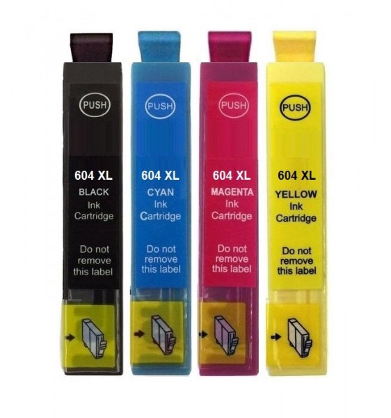 Kompatibles Druckerpatronen-Set Epson 604XL Black, Cyan, Magenta, Yellow - XL Füllmenge