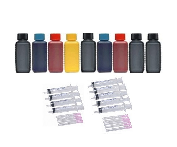 9 Farben Nachfüllset, 9 x 100 ml Druckertinte für Epson Stylus Pro 3800, 3880, 4880