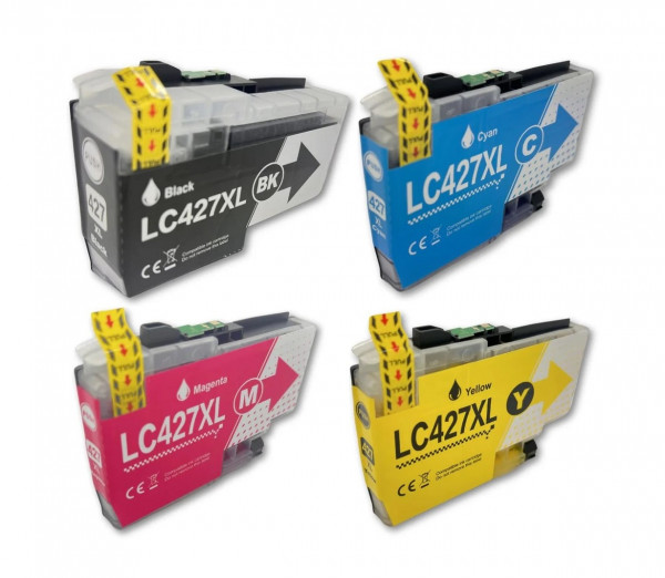 Kompatibles Druckerpatronen-Set Brother LC-427 XL Schwarz, Cyan, Magenta, Gelb, LC427XL