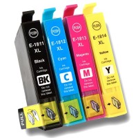 Kompatibles Druckerpatronen-Set wie Epson T1811, T1812, T1813, T1814, T18XL Kompatibles Druckerpatronen-Set wie Epson T1811, T1812, T1813, T1814, T18XL
