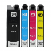 Kompatibles Druckerpatronen-Set wie Epson T3471, T3472, T3473, T3474, T34XL Kompatibles Druckerpatronen-Set wie Epson T3471, T3472, T3473, T3474, T34XL