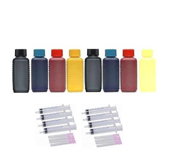 8 Farben Nachfüllset, 8 x 100 ml Druckertinte für Epson Stylus Photo R800, R1800