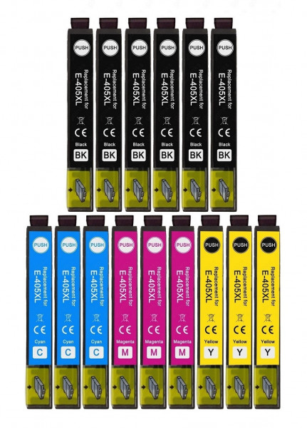 15 kompatible XL-Druckerpatronen wie Epson 405, 405XL Schwarz, Cyan, Magenta, Gelb