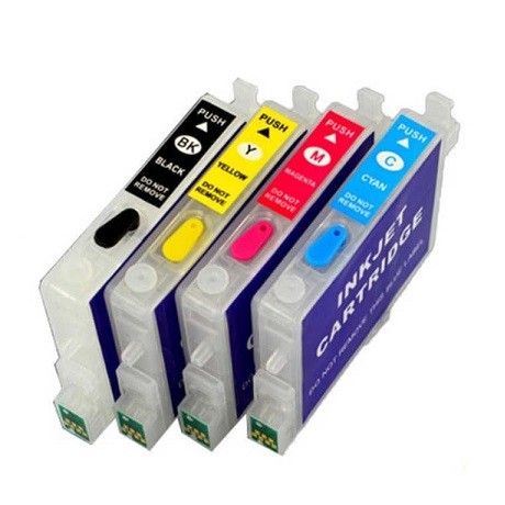 Wiederbefüllbare Tintenpatronen Epson T0551-T0554 mit Auto Reset Chips