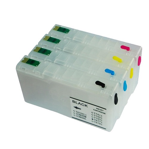 Wiederbefüllbare Tintenpatronen wie Epson T7911-T7914 mit Auto Reset Chips